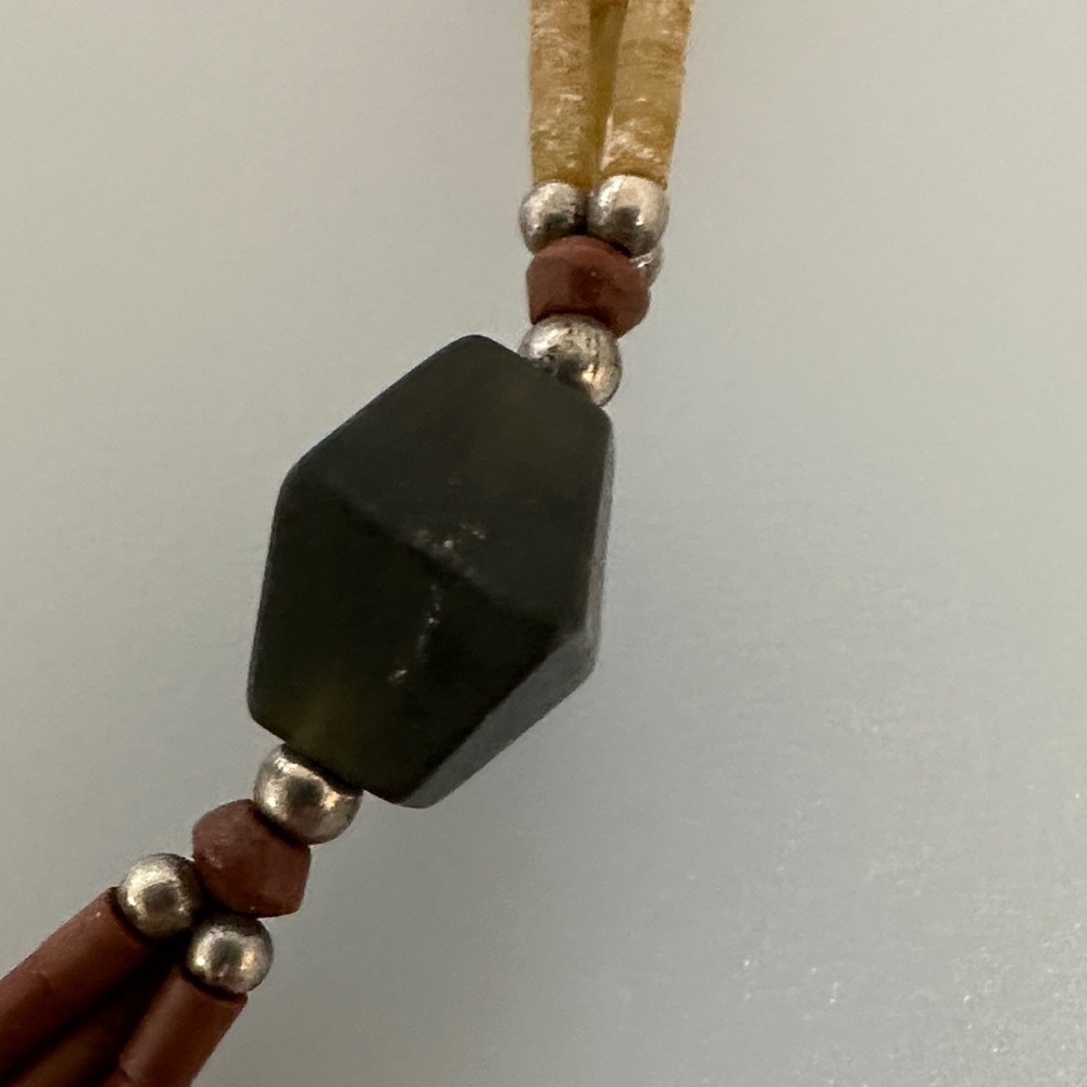 NAVAJO Beaded Necklace in Brown and Teal - Picture 7 of 10